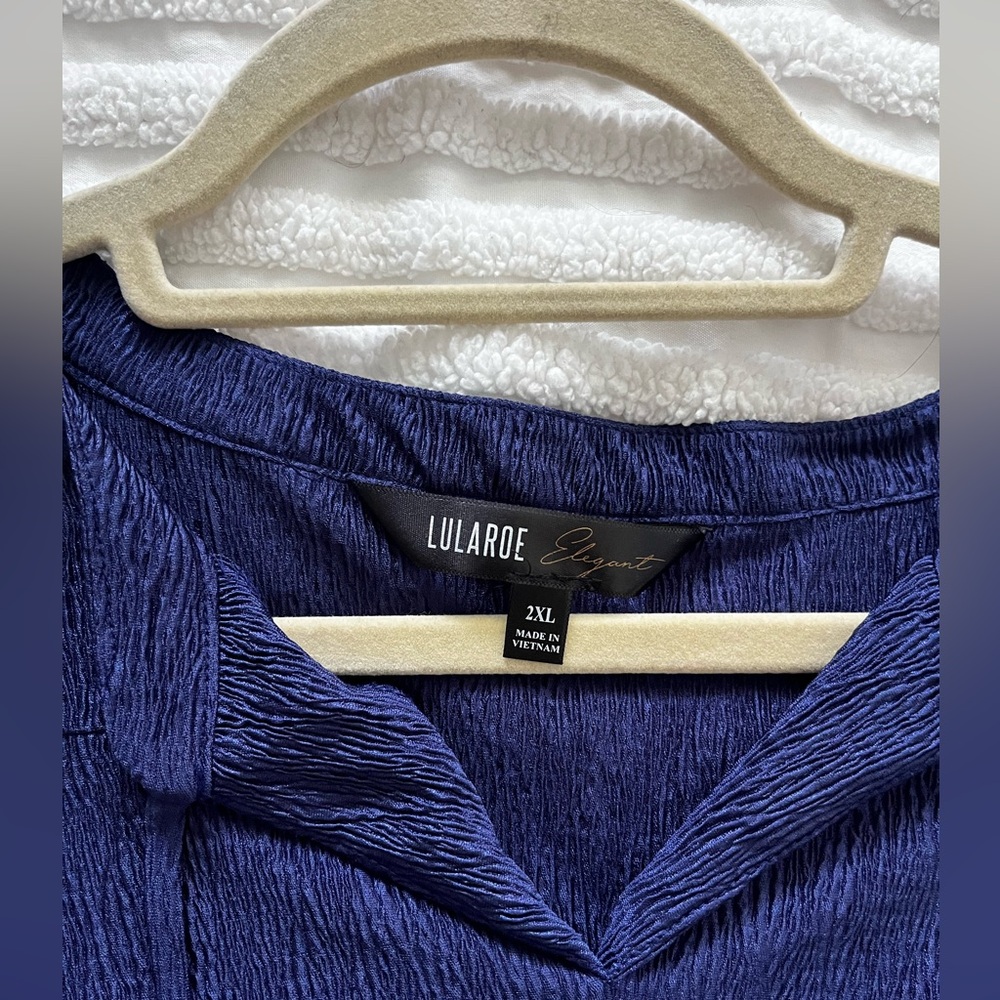 LuLaRoe Elegant Navy Blouse